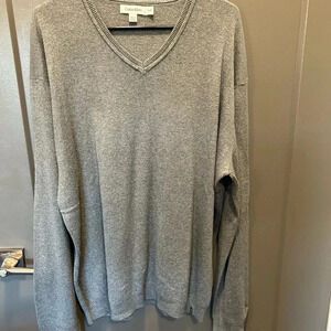 CALVIN KLEIN MENS GRAY COTTON/ MODAL SWEATER . SIZE XL/ TG. LOOKS NEVER WORN
